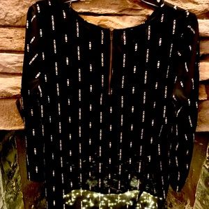 🌿Sheer black 3/4 sleeve quarter zip back shirt